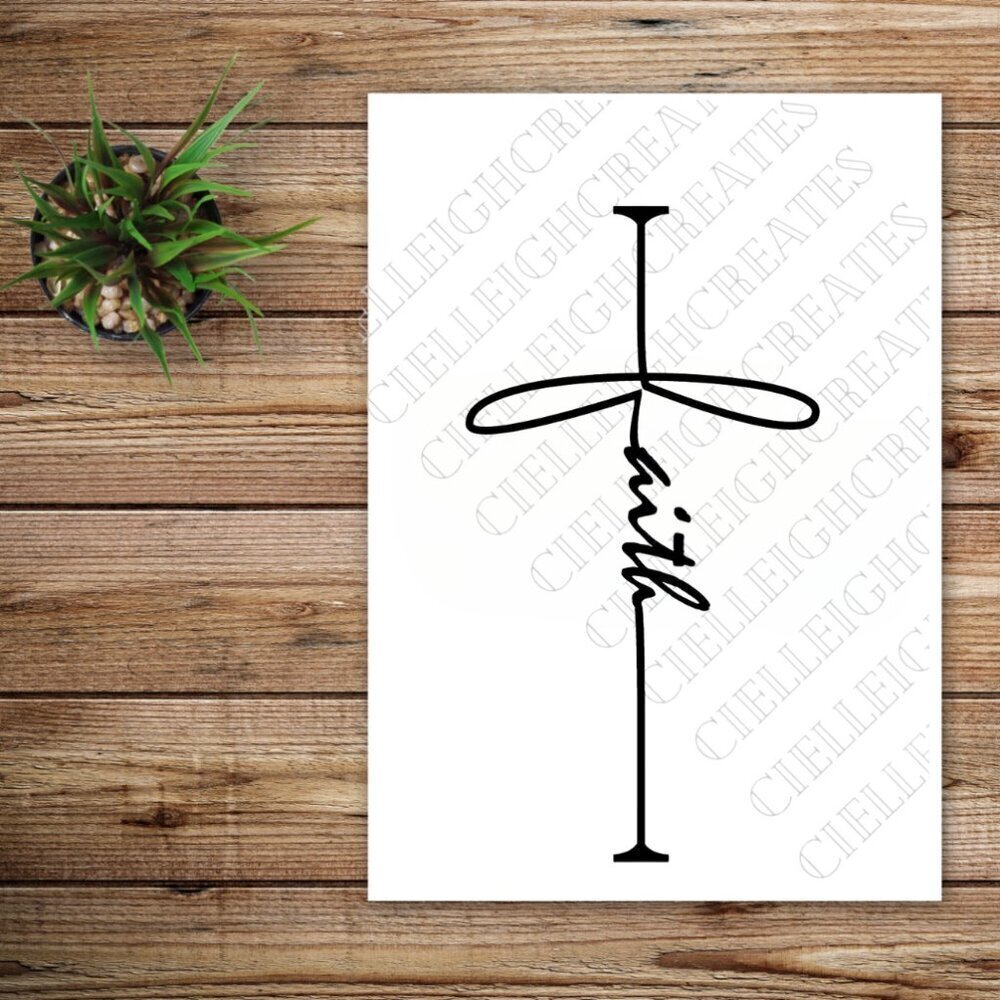 *2 for $20* Faith Cross vinyl decal Sticker Handcrafted